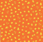 29463-O Dino Footprints on Orange