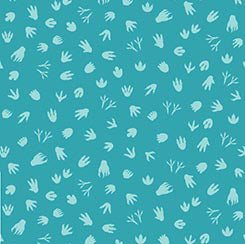 29463-Q Dino Footprints on Turquoise